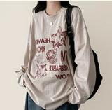 オッドビンテージプリンティドボクシー長袖Tシャツ