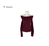 Helen Off-Shoulder Ribbon Twist Loose-Fit Knit