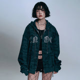 Rhinestone Camo Hoodie - CHARCOAL