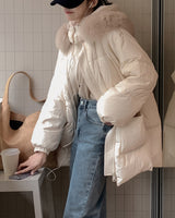 Fox fur duck down half padding