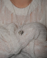 [925SILVER] CUSHION HEART RIBBOON NECKLACE