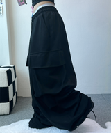 (FLEECE ❤‍🔥) OVERWIDE CARGO TRAINING PANTS🖤❤🩶🤍 - 4 COLORS, PLEAT NATIONAL PLEAT PANTS LONG PANTS PLEAT PANTS
