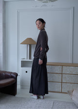 Lotus Drape Scarf Top (Brown)
