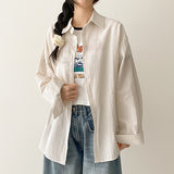 Pastel 💛 Thin Stripe Loose Fit Summer Long-Sleeved Shirt (6 colors)