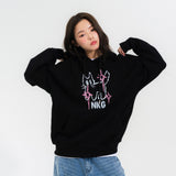 DIZZY CAT HOOD TEE-BLACK
