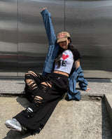 I love raglan crop short sleeve