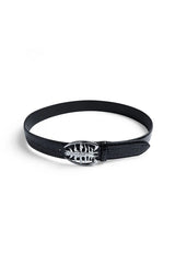 Metal Spine Buckle Leather Belt