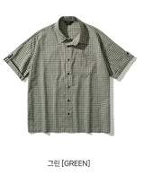 26SS★ ピクニックロールアップチェック半袖シャツ