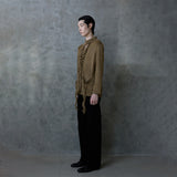 LACE-UP SHIRDIGAN: KHAKI