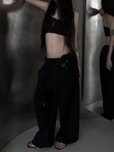low-rise ring pants (2color)