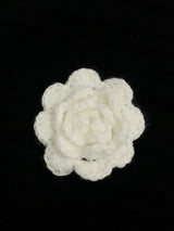 Rose pin + knit scarf