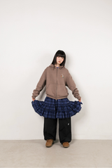 Twister Star Button Hoodie Zip-up - Brown    