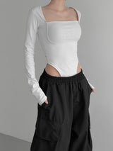 Ella Mix Square Neck Bodysuit Tee