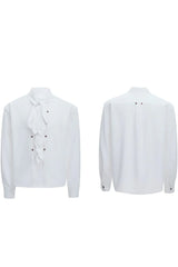 Scarf Neck Silk Shirt