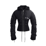 SEXXDEVIL Rib-Knit Waisted Bomber Jacket
