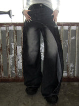 Wrap washing wide denim-PT