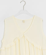 Shoto Deep-V Ruffled Layered Sleeveless Blouse