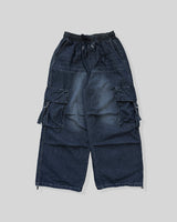 Lace Buckle Wide Cargo Denim