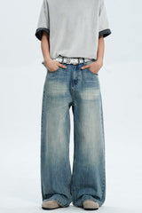 Straight Leg Blue Jeans