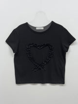 Love Lace Crop Short Sleeve T-shirt