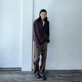 Ribbed Draped Wide Trousers