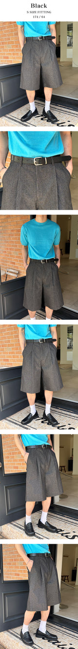 [S/S] Pin stripe bermuda pants