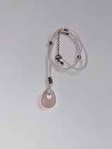 rose quarts vintage leather necklace