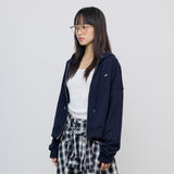 2wayロゴフーディージップアップ_ネイビー