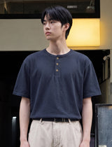 26SS★ ラウンドヘンリーネック半袖Tシャツ
