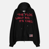 Flag print hoodie zip-up