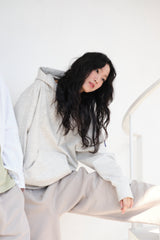 ALARM OVERFIT HOODIE OATMEAL GRAY_UNISEX