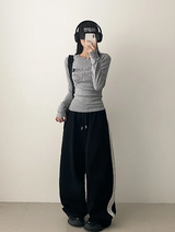 Enz サイドトラックラインワイドパンツ
