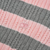 SMALL CHERRY STRIPE CROP KNIT [PINK]