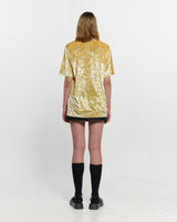 ベルベットプリントオーバーサイズTシャツ _ YELLOW