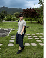 Lyn Pinstripe Carpenter Bermuda Pants