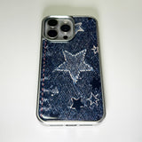 フェイドデニムスターダストスマホケース ダークインディゴ (SV_Epoxy)