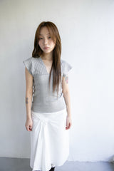 natural shoulder ribbed sleeveless top(4colors)