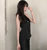 forming pearl satin halter bl