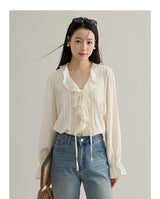 French Ruffle Cuff Romantic Blouse