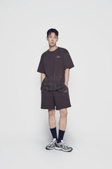 24FW アップサイドダウンベーシックロゴショートスリーブTシャツ ブラウン