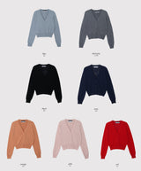 ベーシックカシミアウールVネックニットカーディガン (12color)