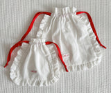 Initial Label Frill Pocket Red String Medium Size