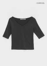 [MADE] Senco V-Neck Half-Sleeve Tee