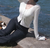 [MADE] Water, V-neck slim cardigan