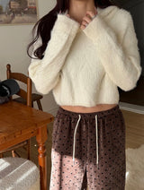 [F/W]Hairy crop hood knit(3color)