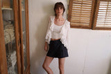 Open sheer blouse_ivory