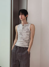 26SS★ [PLAN MADE/MADE]アシッド ヘンリーネック ウォッシング スリーブレス