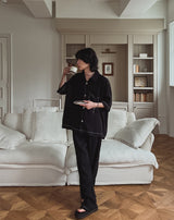Maro stitch pleated pants