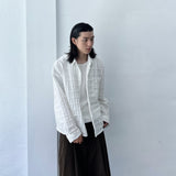 Textured Grid Crinkle Shirt