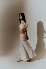 07 ZIP WASHED SKIRT IVORY